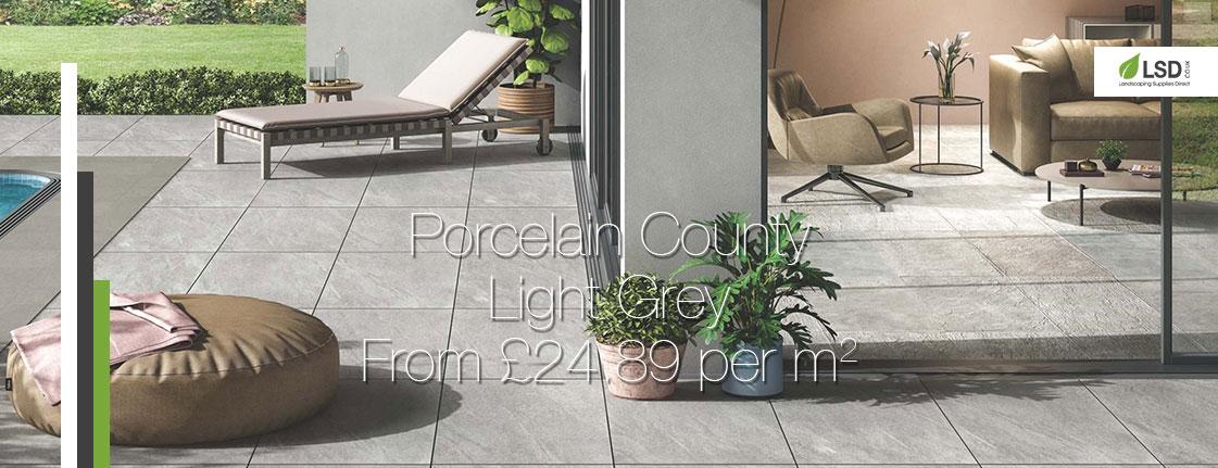 Porcelain Paving - County Light Grey